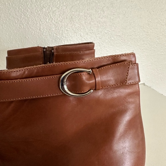 Coach Brown Leather Pointed Ankle Zip-Up Booties size 9.5 - Picture 4 of 6